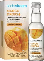 Mängden socker i Unsweetened natural flavor essence mango drops, unsweetened