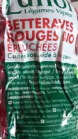 Mängden socker i Betteraves rouges Bio épluchées cuites sous vide à la vapeur