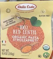 Mängden socker i 100% Red Lentil Organic Strozzapreti Pasta