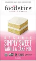 Mängden socker i Organic simply sweet vanilla cake mix ounce