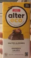 Mängden socker i 70% Cacao Salted Almonds Organic Dark Chocolate