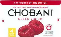 Mängden socker i Greek yogurt with raspberry on the bottom