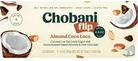 Mängden socker i Chobani flip greek yogurt almond coco loco