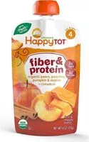 Mängden socker i Happy tot fiber and protein organic apple peach