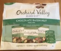 Mängden socker i Harvest snack packs chocolate raisin nut mix