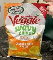 Mängden socker i Garden Veggie Wavy Chipd cheddar sour cream