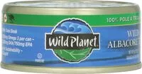 Mängden socker i Wild albacore tuna no salt added