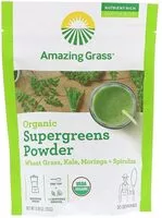 Mängden socker i Organic wheat grass, kale, moringa + spirulina supergreens powder