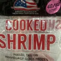 Mängden socker i Cooked Shrimp Peeled, Tail On individually, quick frozen
