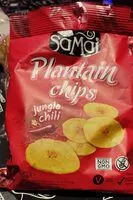 Mängden socker i Samai Plantain Chips Jungle Chilli