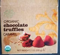 Mängden socker i Organic chocolate truffles caramel