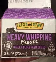 Mängden socker i Fresh Thyme heavy whipping cream