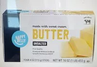 Mängden socker i Unsalted butter