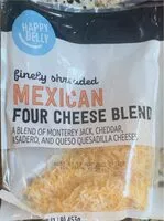 Mängden socker i finely shredded mexican four cheese blend