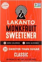 Mängden socker i Sugar free classic monkfruit sweetener