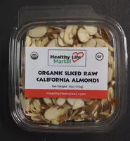 Mängden socker i Organic Sliced Raw California Almonds