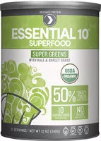 Mängden socker i Super Greens Organic + Vegan Superfood Powder
