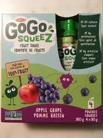 Mängden socker i Compote Gogo Squeez pomme raisin