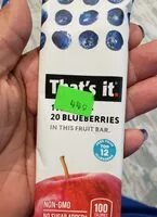 Mängden socker i Apples blueberry natural fruit bar