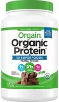 Mängden socker i Organic Protein Powder, Creamy Chocolate Fudge, 2.74 LB