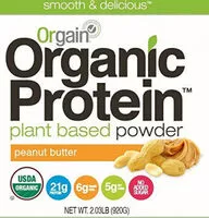 Mängden socker i Organic plant based protein powder peanut butter