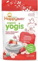 Mängden socker i Organic yogis freezedried yogurt fruit snacks strawberry