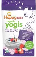 Mängden socker i Organic yogis freezedried yogurt fruit snacks mixed berry