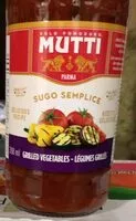 Mängden socker i Sauce tomate Mutti aux légumes grillés