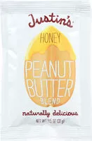 Mängden socker i Justins nut butter honey peanut butter squeeze packs