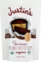 Mängden socker i Justins organic mini dark chocolate peanut butter