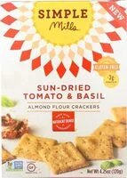 Mängden socker i Sun-Dried Tomato & Basil Almond Flour Crackers