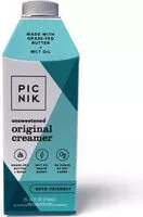 Mängden socker i Picnik butter + mct unsweetened original creamer