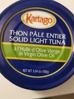 Mängden socker i Thon pâle entier à l'huile d'olive vierge