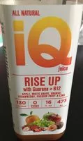 Mängden socker i Iq juice, rise up juice, guarana