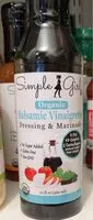 Mängden socker i Organic Balsamic Vinaigrette Dressing and Marinade