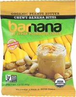 Mängden socker i Organic chewy banana bites peanut butter ounce