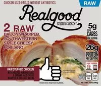 Mängden socker i Raw bacon wrapped stuffed chicken southwestern