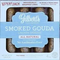 Mängden socker i Gilbert's craft sausages smoked gouda chicken sausage