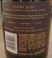 Mängden socker i Berry Riot 2018 Red Wine Blend