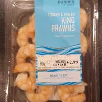 Mängden socker i Cooked & Peeled King Prawns