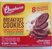 Mängden socker i Breakfast cookies chocolat and oats