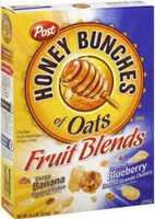 Mängden socker i Honey Bunches Of Oats, Fruit Blends Cereal, Banana Blueberry