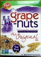 Mängden socker i Grapenuts the original nongmo cereal