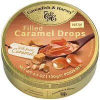 Mängden socker i Cavendish & Harvey - Caramel Filled Caramel Drops, 4.5oz (130g) Tin
