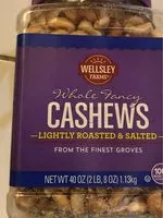 Mängden socker i Whole fancy lightly roasted & salted cashews, lightly roasted & salted