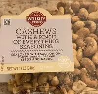 Mängden socker i Cashews with a pinch of everything seasoning