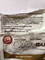 Mängden socker i Quest Bar Chocolate Chip Cookie Dough Protein Bar