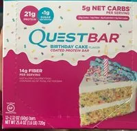 Mängden socker i protein bar, Birthday cake coated