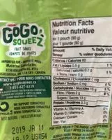 Mängden socker i Gogo Applesauce Squz Shpr