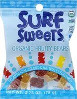 Mängden socker i Organic fruity bears